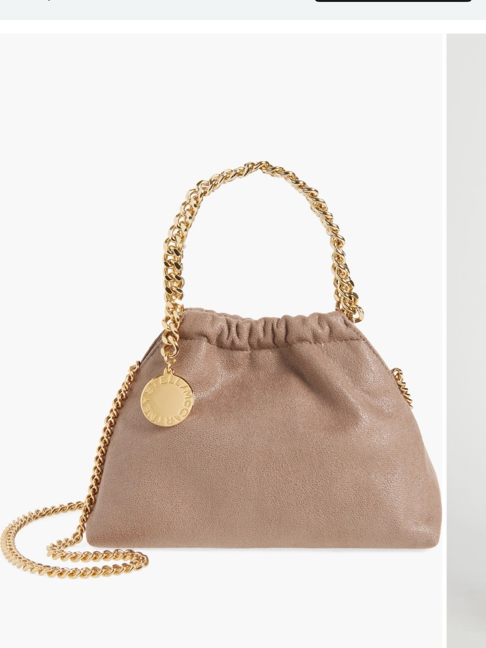 Stella McCartney Taupe crossbody Bag with Gold Chain